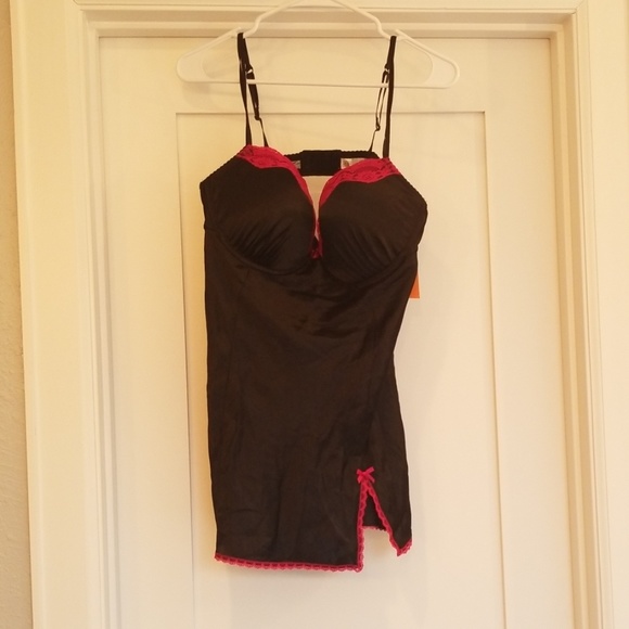 Intimates & Sleepwear Nwt Black Baby Doll Slip With Matching Thong